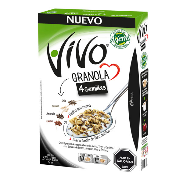 VIVO GRANOLA 4 SEMILLAS 370 GR Carozzi